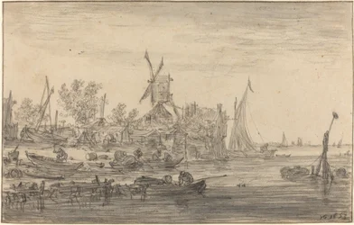 Foreshore Scene with Windmill
